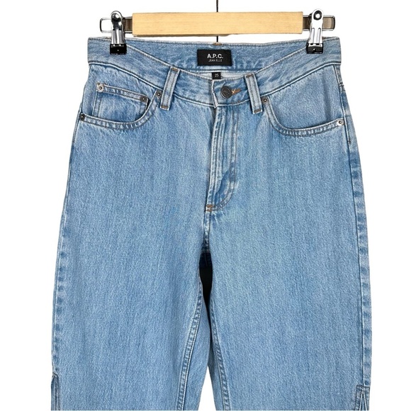 A.P.C. Elle High Rise Straight Jeans in Bleu Clair - Picture 8 of 16